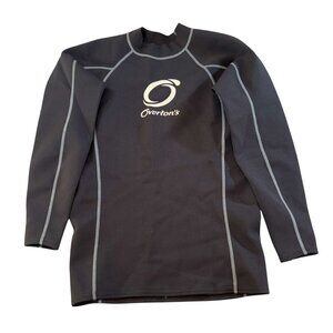 Overtons Ocean Tec Black Long Sleeve Rash Guard Neoprene Wetsuit Shirt L